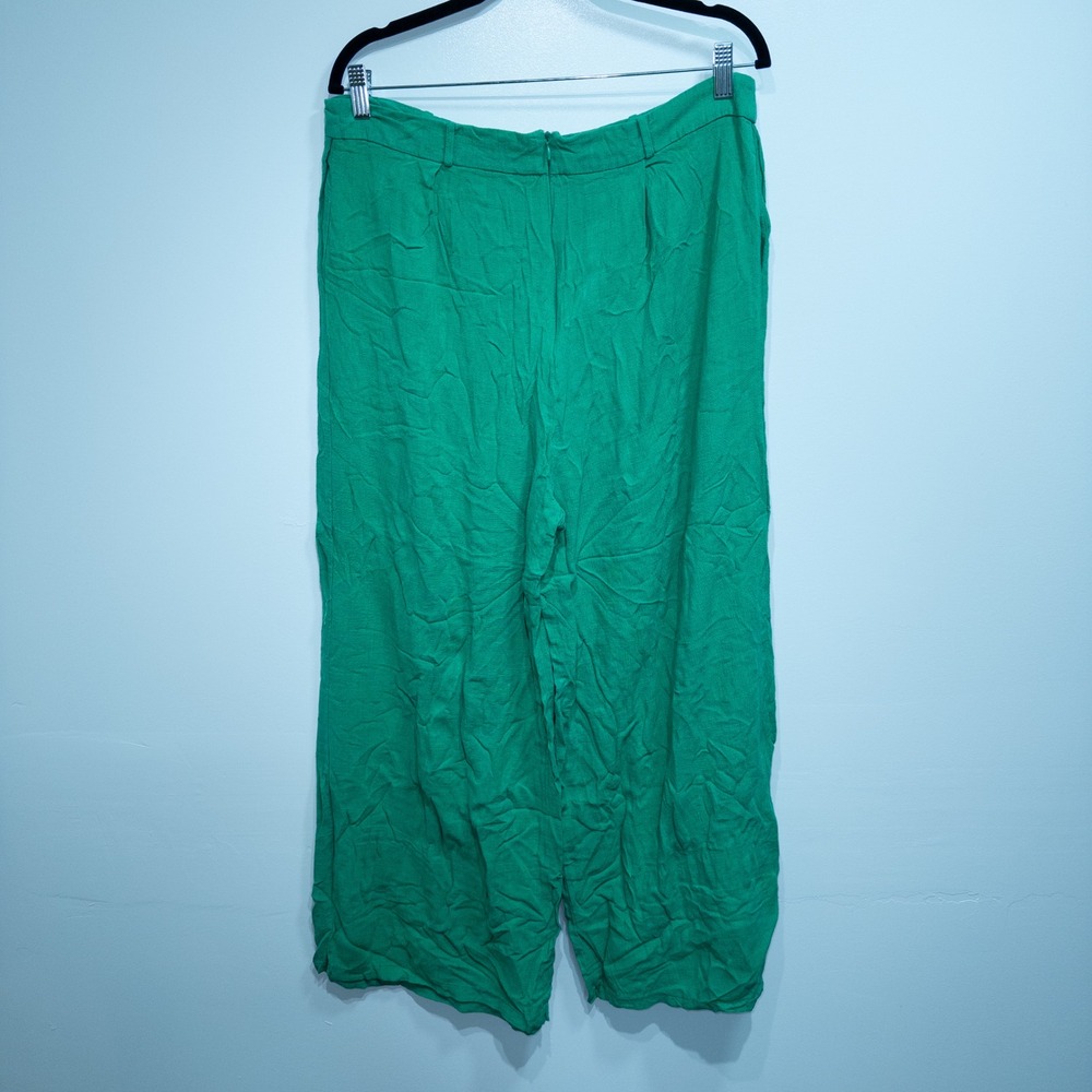 Flounce London ASOS Bright Green High Waisted Wide Leg Trousers Size 14 - Picture 7 of 9